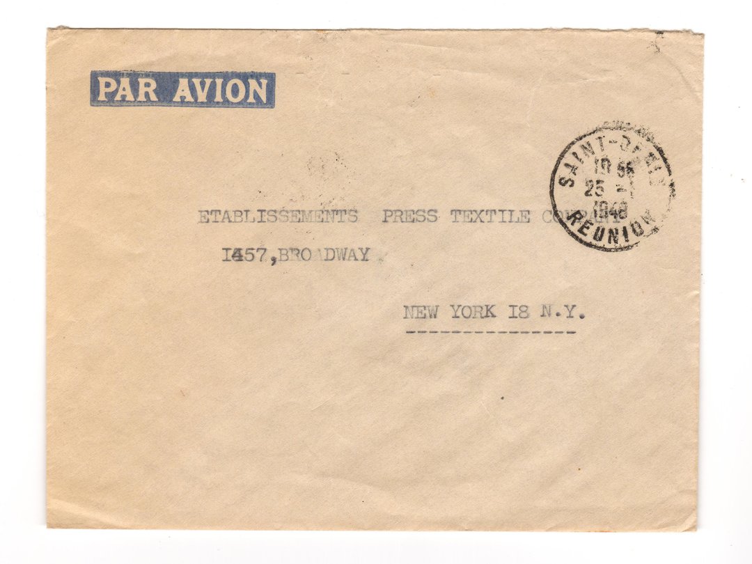 REUNION 1948 Airmail Letter from St Denis to New York. - 38181 - PostalHist image 0