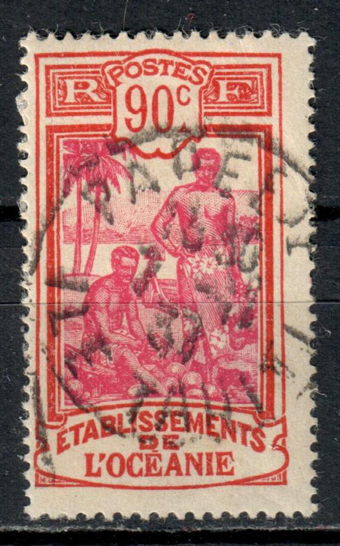 FRENCH OCEANIC SETTLEMENTS 1922 Definitive 90c Scarlet. Not listed by SG. (SG 59 is Bright Mauve and Scarlet}. - 75317 - FU image 0