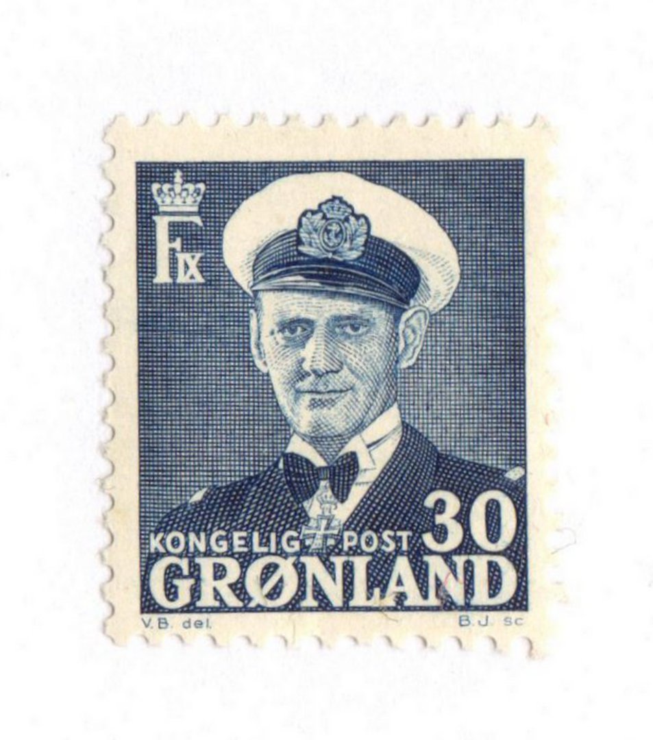 GREENLAND 1953 30 ore Blue. Well centred .Hinge mark and tiny gum removal. - 70441 - LHM image 0