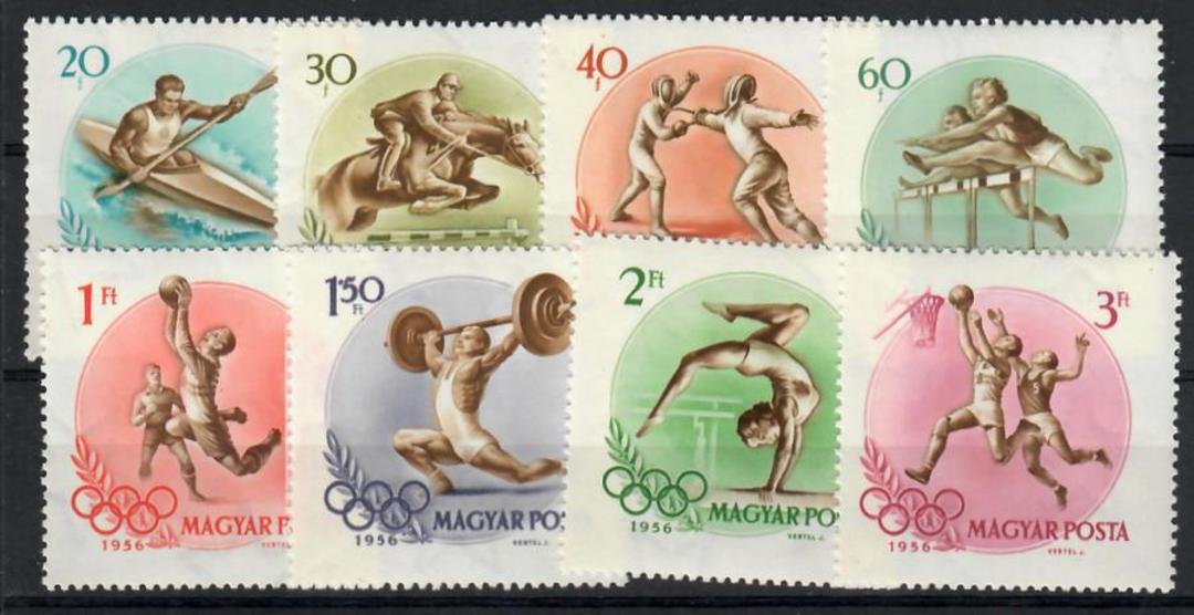 HUNGARY 1956 Olympics. Set of 8. - 25530 - UHM image 0