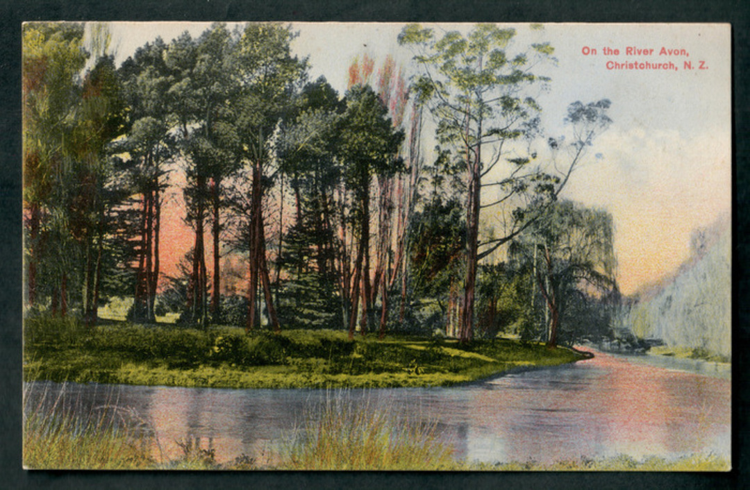 Coloured postcard. On the River Avon Christchurch. - 48349 - Postcard image 0