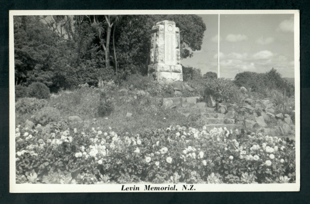 Real Photograph by N S Seaward of the Levin Memorial. - 47304 - Postcard image 0