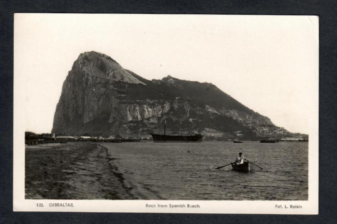 GIBRALTAR Real Photograph of the Rock from Spain. Closer view than 42476. - 42577 - Postcard image 0