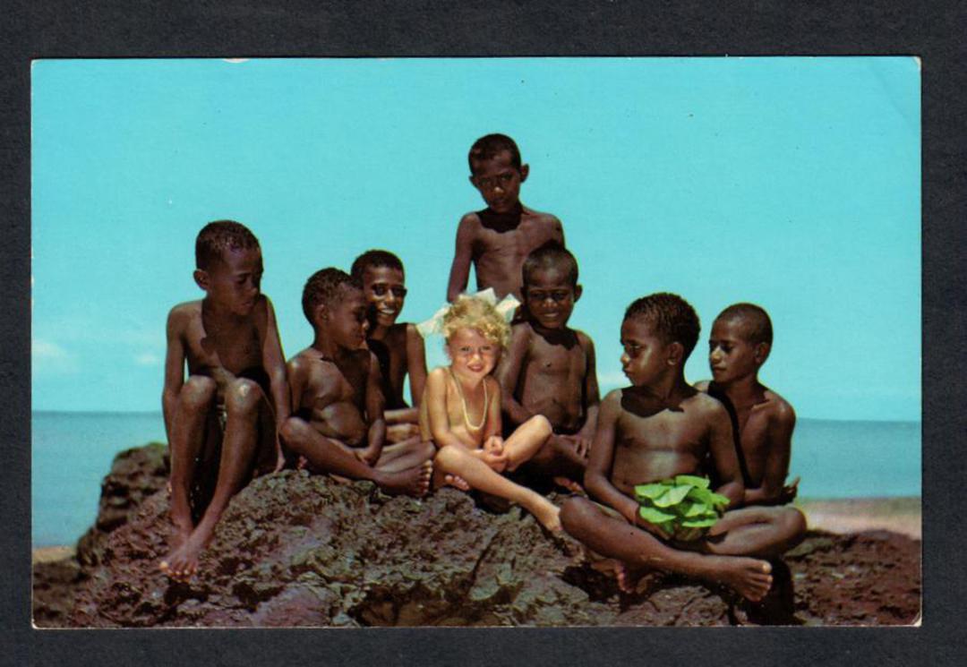 FIJI Coloured postcard of Children. - 43849 - Postcard image 0