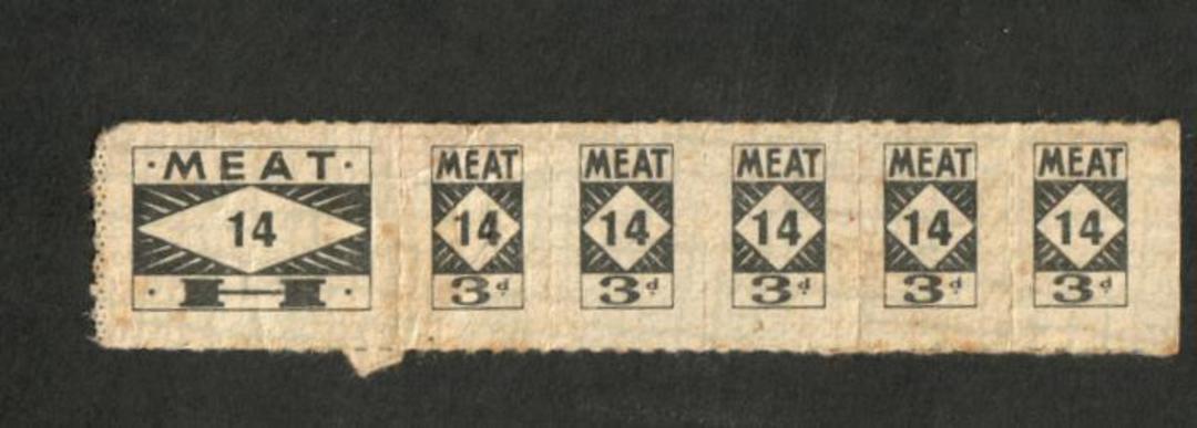 NEW ZEALAND Strip of 6 Meat Coupons. - 74959 - Cinderellas image 0