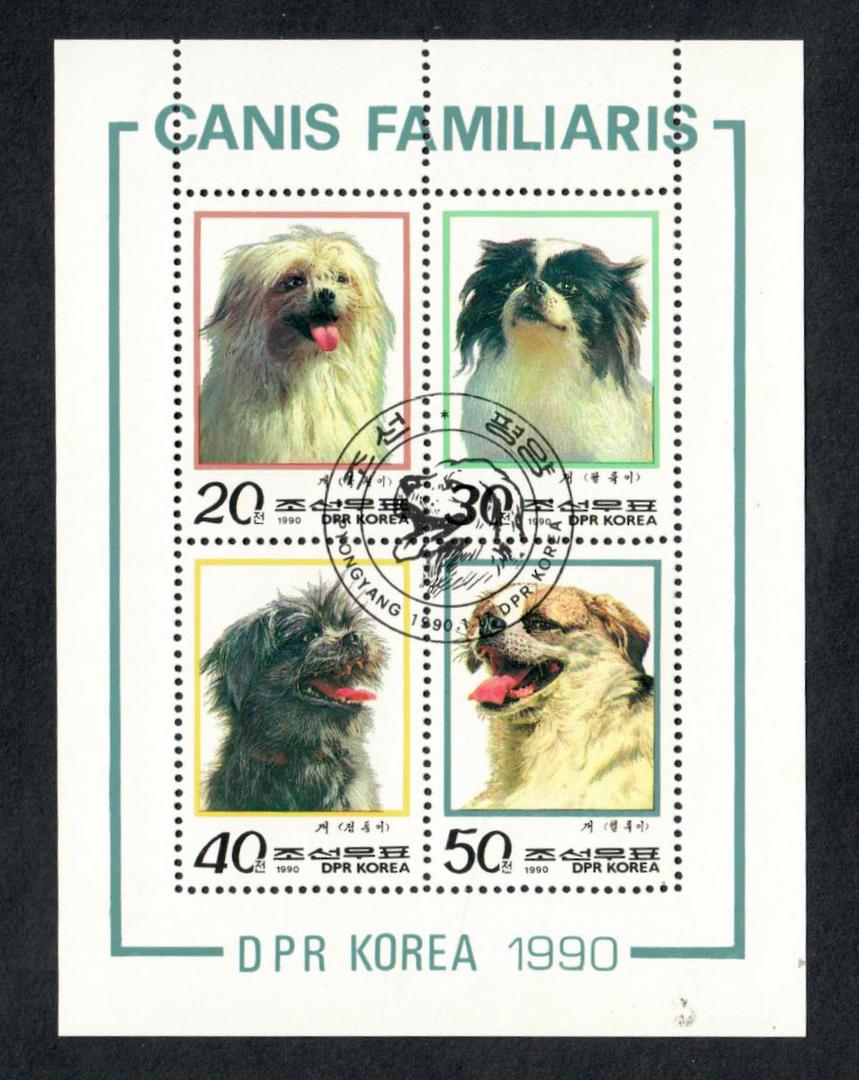 NORTH KOREA 1990 Dogs. Sheetlet of 4. - 56720 - CTO image 0
