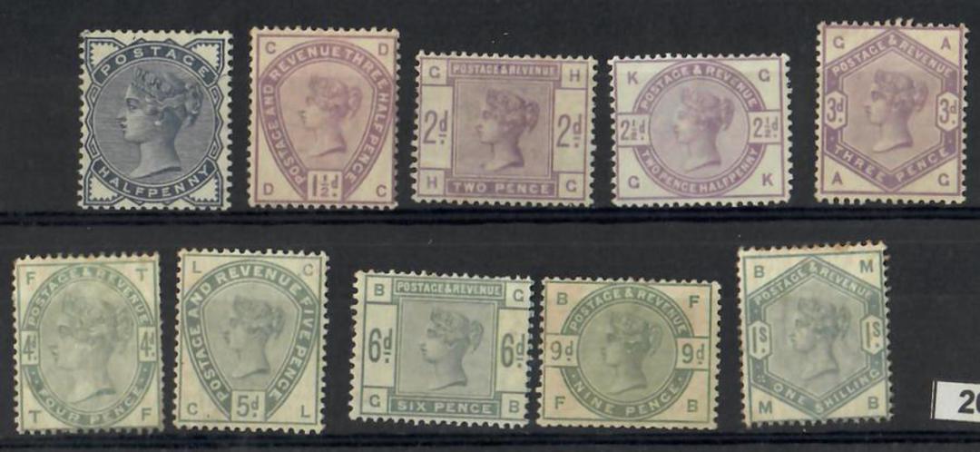 GREAT BRITAIN 1883 set of Lilac and Greens .Very scarce in mint. Overall appearance is good but there are a few age marks on the image 0