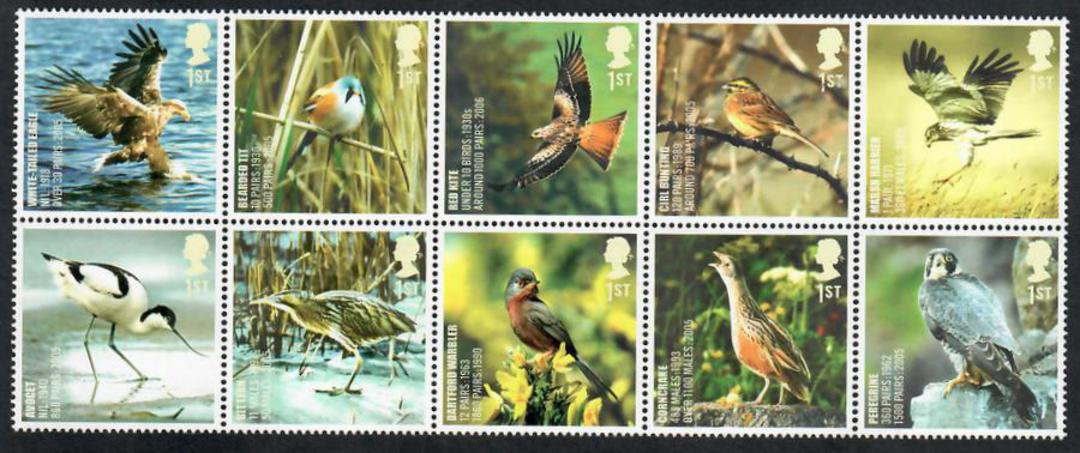 GREAT BRITAIN 2007 Birds. Block of 10. - 52950 - UHM image 0