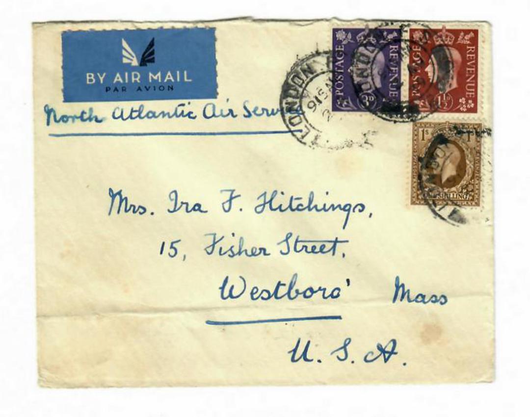 GREAT BRITAIN 1939 Airmail Letter to USA. North Atlantic Air Service. Fold. - 31018 - image 0