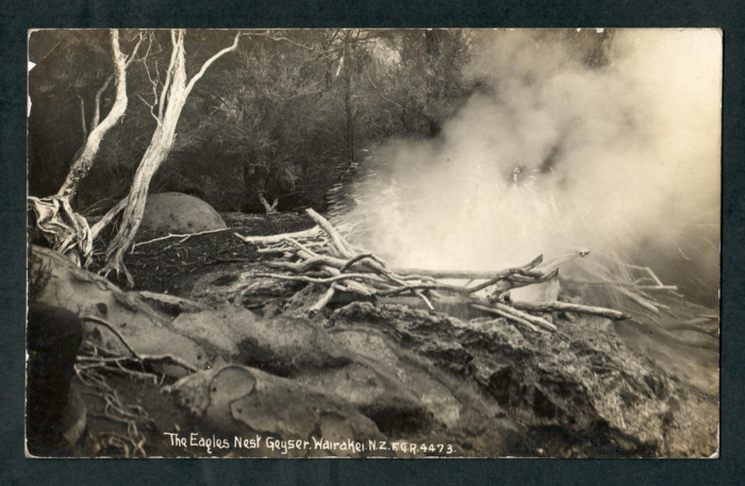 Real Photograph by Radcliffe of The Eagles Nest Geyser Wairakei. - 46797 - Postcard image 0