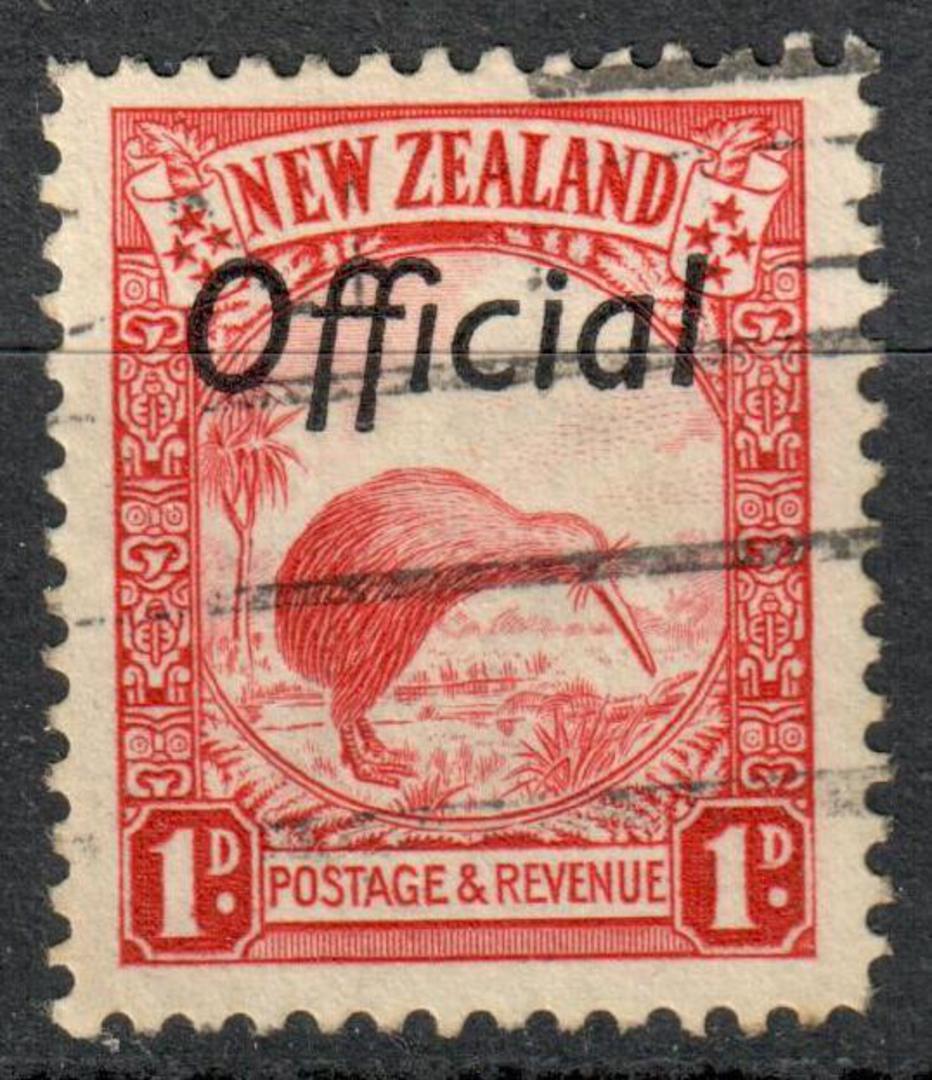 NEW ZEALAND 1935 Pictorial Official 1d Kiwi. Perf 13.5 x 14. - 74690 - Used image 0