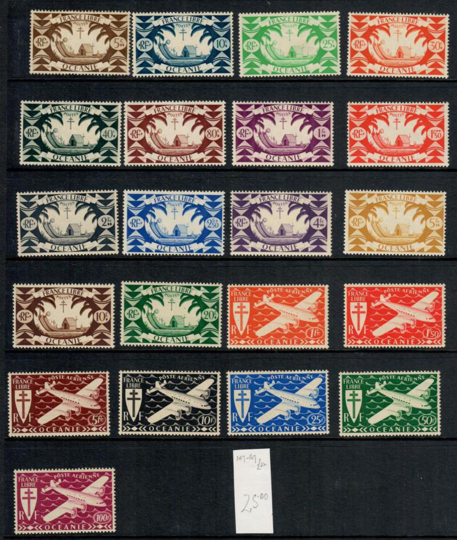 FRENCH OCEANIC SETTLEMENTS 1942 Definitives. Set of 21. - 100787 - Mint image 0