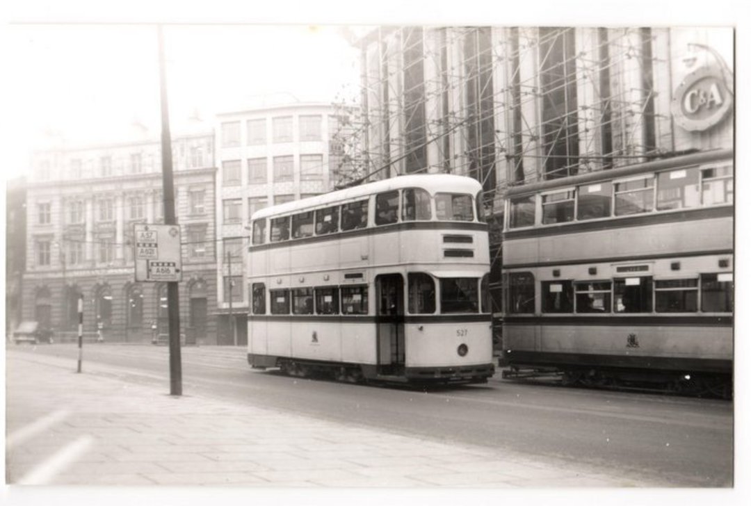 Real Photograph by tramspotter of Sheffield Corporation Tramways Car 527. - 242272 - Photograph image 0