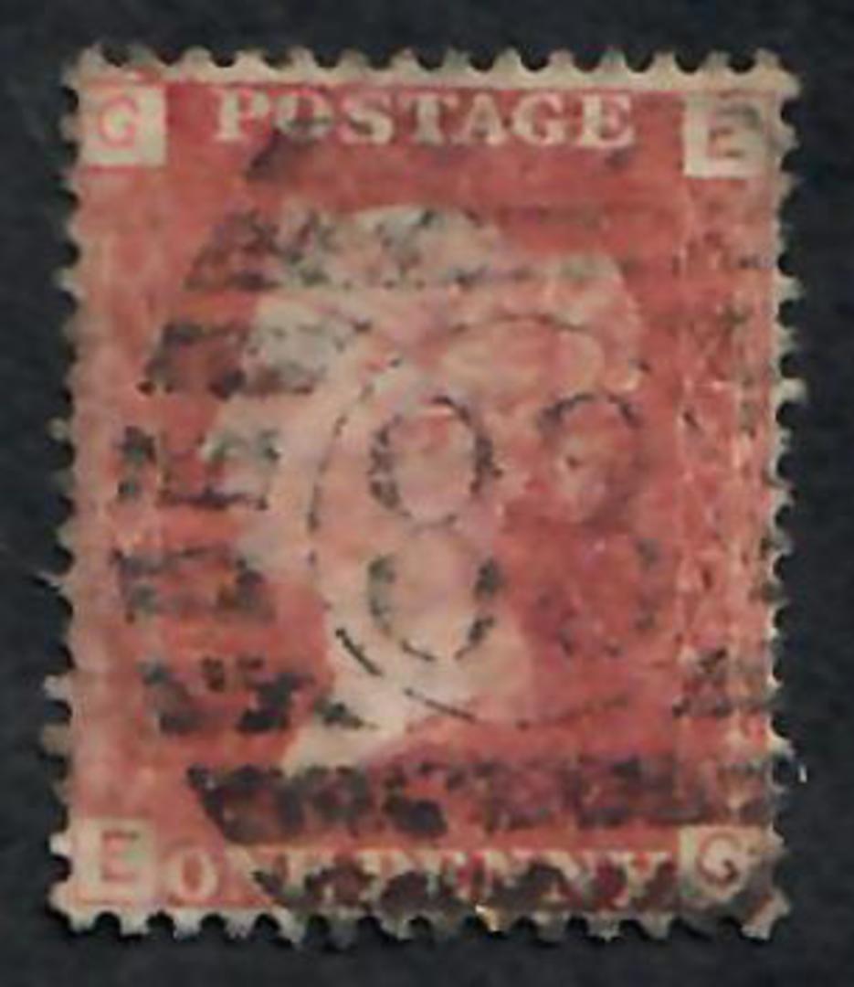 REAT BRITAIN 1858 1d Red. Plate 111. Letters GEEG. - 70111 - Used image 0