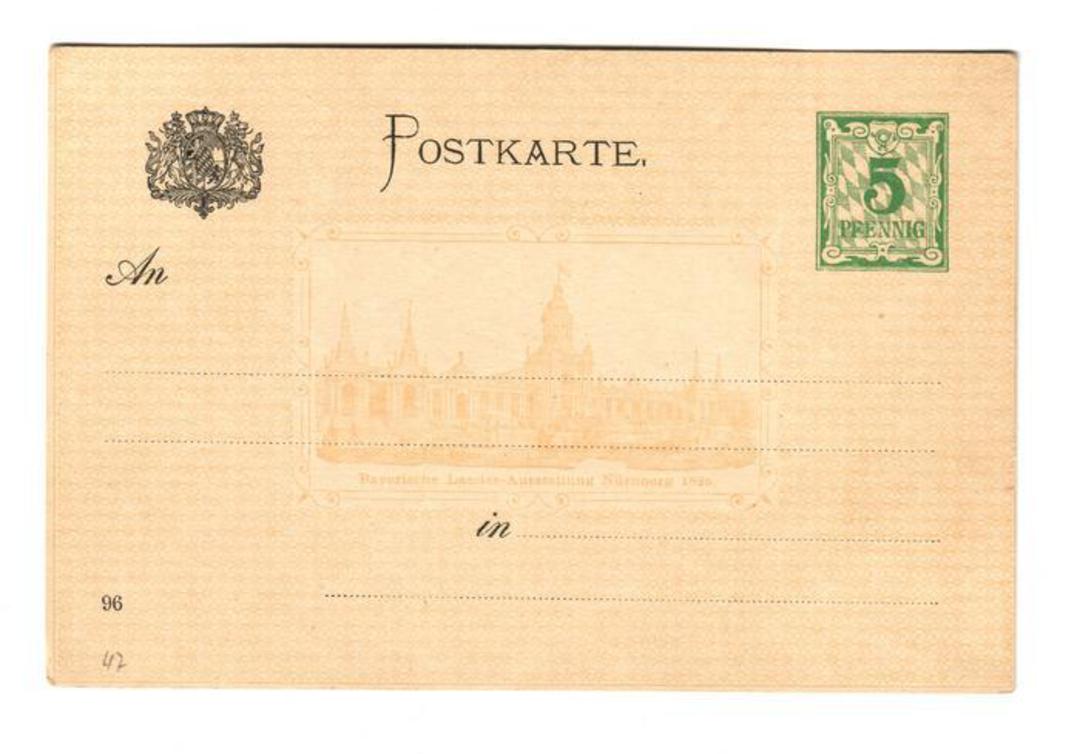 BAVARIA 1896 National Exhibition Nuremburg. Postcard 5pf Green in mint condition. From the collection of H Pies-Lintz. - 30982 - image 0