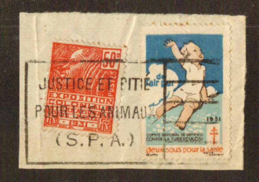 FRANCE 1931 Tuberculosis Cinderella on piece. - 74513 - Cinderellas image 0