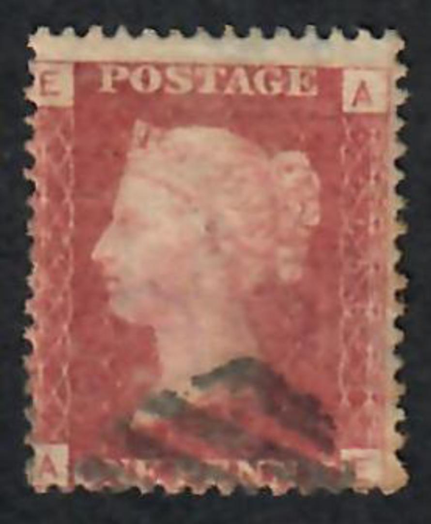GREAT BRITAIN 1858 1d Red. Plate 156. Letters EAAE. - 70156 - Used image 0