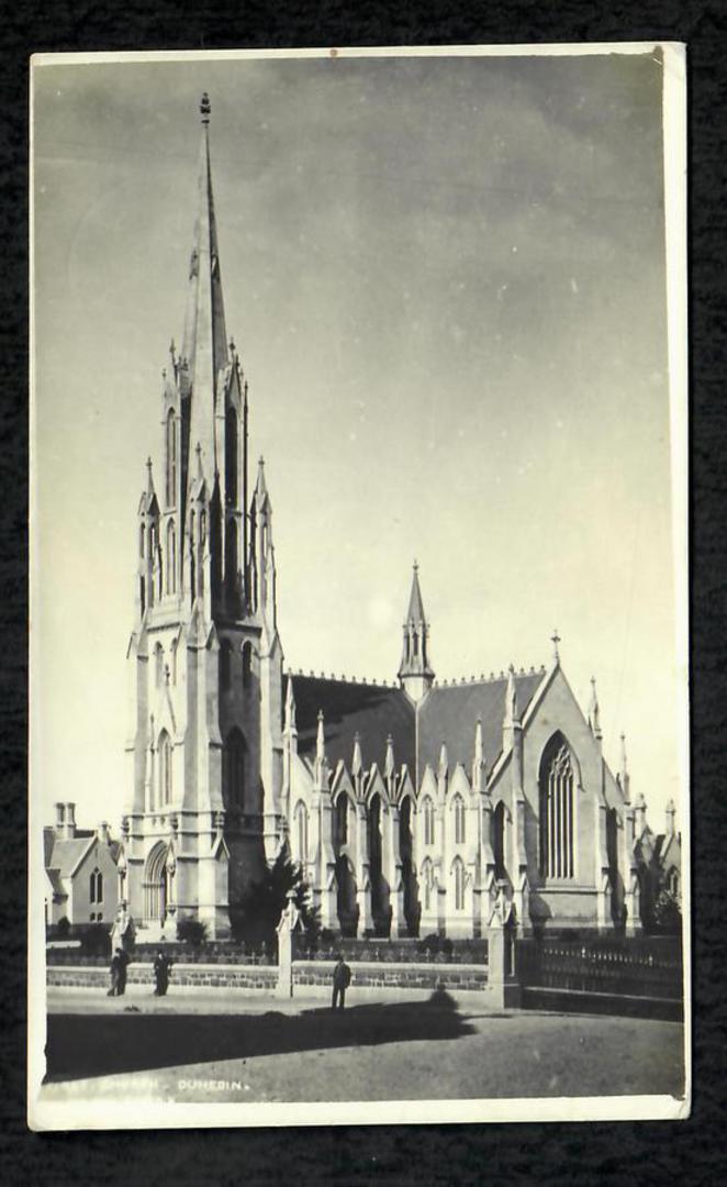 Real Photograph of First Church Dunedin. - 49139 - Postcard image 0