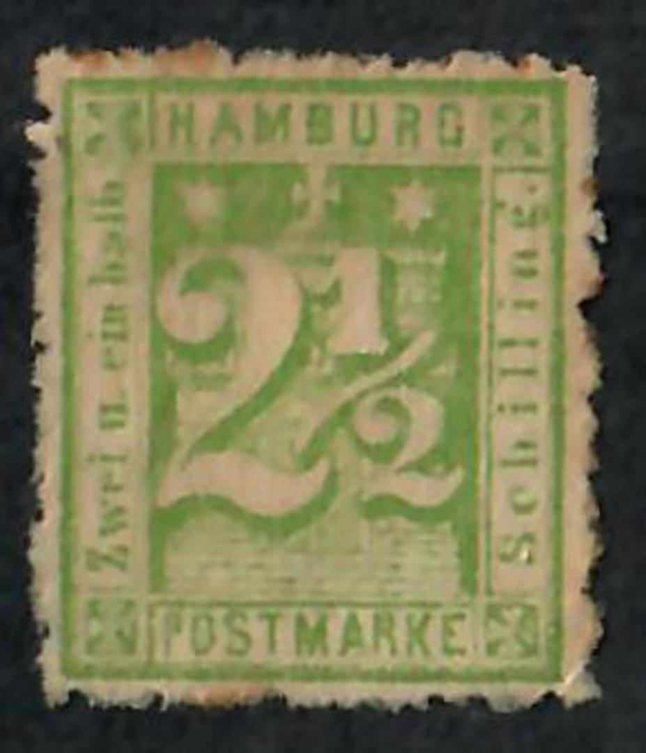 HAMBURG 1864 Definitives. Two of the 1.1/4 sch (clearly different colours) and one 2½ sch. All appear to be reprints on unwaterm image 0
