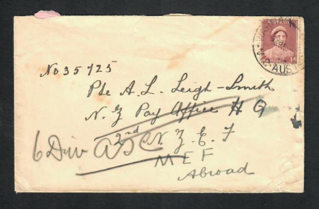 AUSTRALIA 1940....Letter to 2nd NZEF MEF. Redirected - 32329 - PostalHist image 0