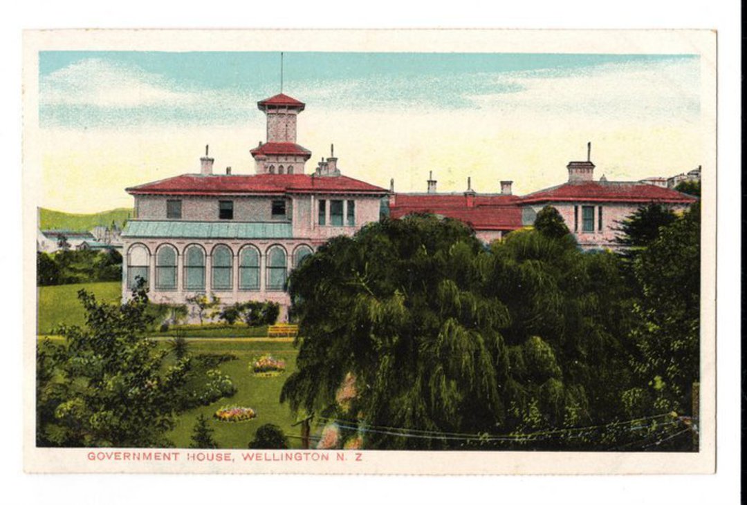 Coloured postcard of Government House Wellington. - 47369 - Postcard image 0