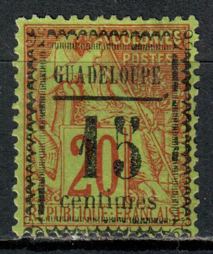 GUADELOUPE 1889 15c on 20c Red on green. Overprint on the French Colonies Genearl Issues type J. - 71085 - Mint image 0