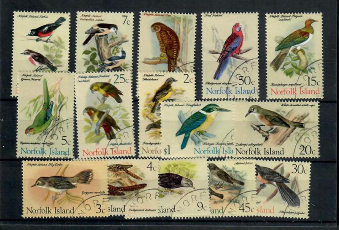 NORFOLK ISLAND 1970 Definitives Birds. Set of 15. - 20055 - VFU image 0