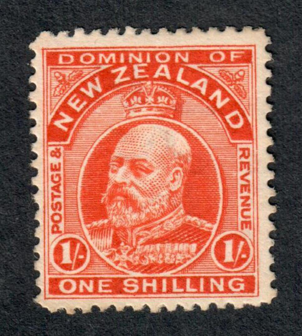 NEW ZEALAND 1909 Edward 7th Definitive 1/- Orange. - 74828 - LHM image 0