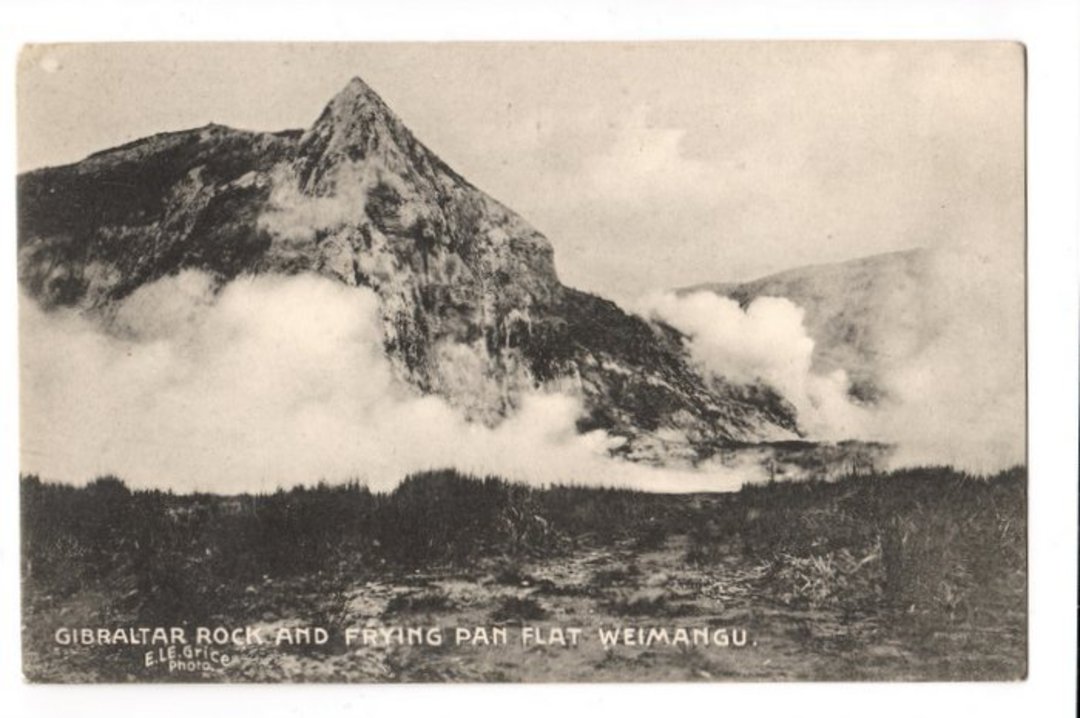 Postcard by E Le Grice of Gibraltar Rock and Frying Pan Flat Waimangu. - 46300 - Postcard image 0