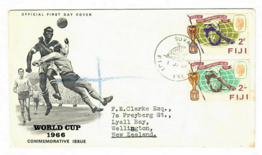 FIJI 1966 World Cup Football Championships. Set of 2 on first day cover. - 30542 - FDC image 0