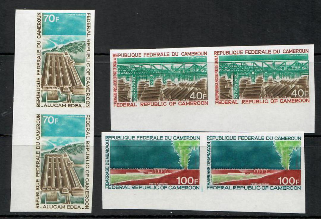 CAMEROUN 1971 Industrial Expansion. Set of 3 in joined pairs. Imperf. - 25336 - UHM image 0