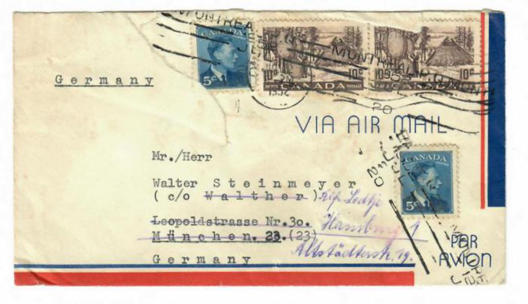 CANADA 1952 Airmail Letter to Germany. Redirected. - 32099 - PostalHist image 0