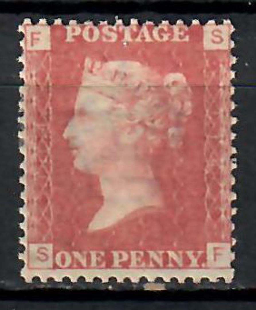 GREAT BRITAIN 1858 1d Red. Plate 114. Letters FSSF. Light hinge remains. Excellent gum. Centered slightly north. Superb item. - image 0