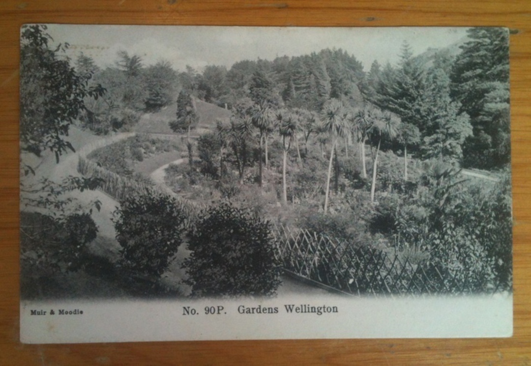 Early Undivided Postcard 1907 of Botanical Gardens Wellington.  To England via Frisco. - 47349 - Postcard image 0