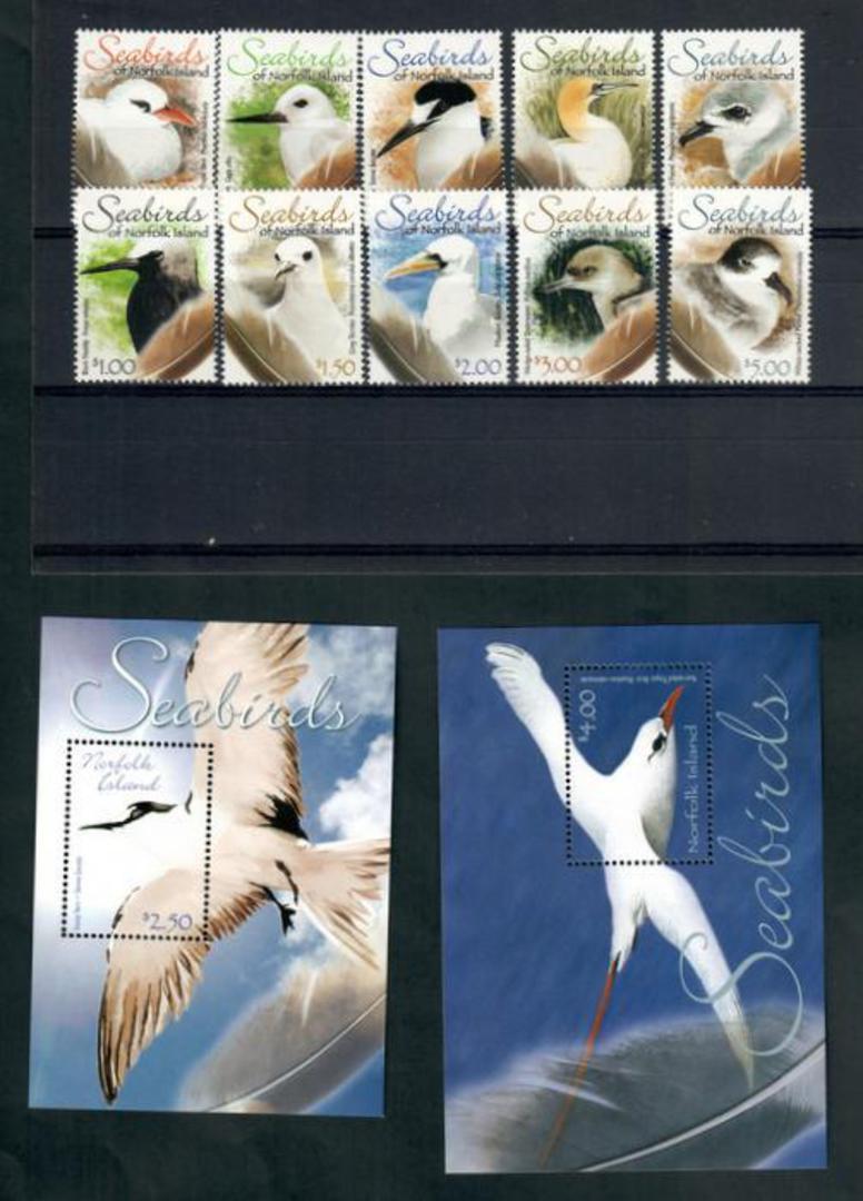 NORFOLK ISLAND 2005 Seabirds. Set of 10 and 2 miniature sheets. Cpmplete. - 20337 - UHM image 0