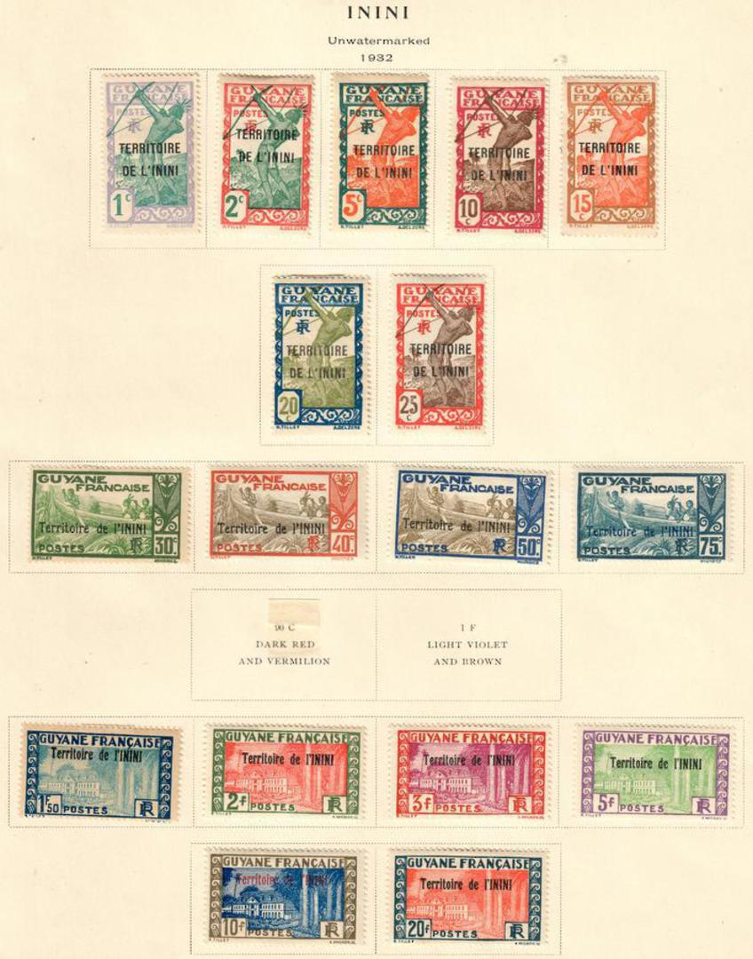ININI 1932 Definitives. Set of 40. Missing  1fr 45c (SG 24) 90c 65c 1fr75. Therefore the catalogue value is £80.00 net. - 100257 image 2