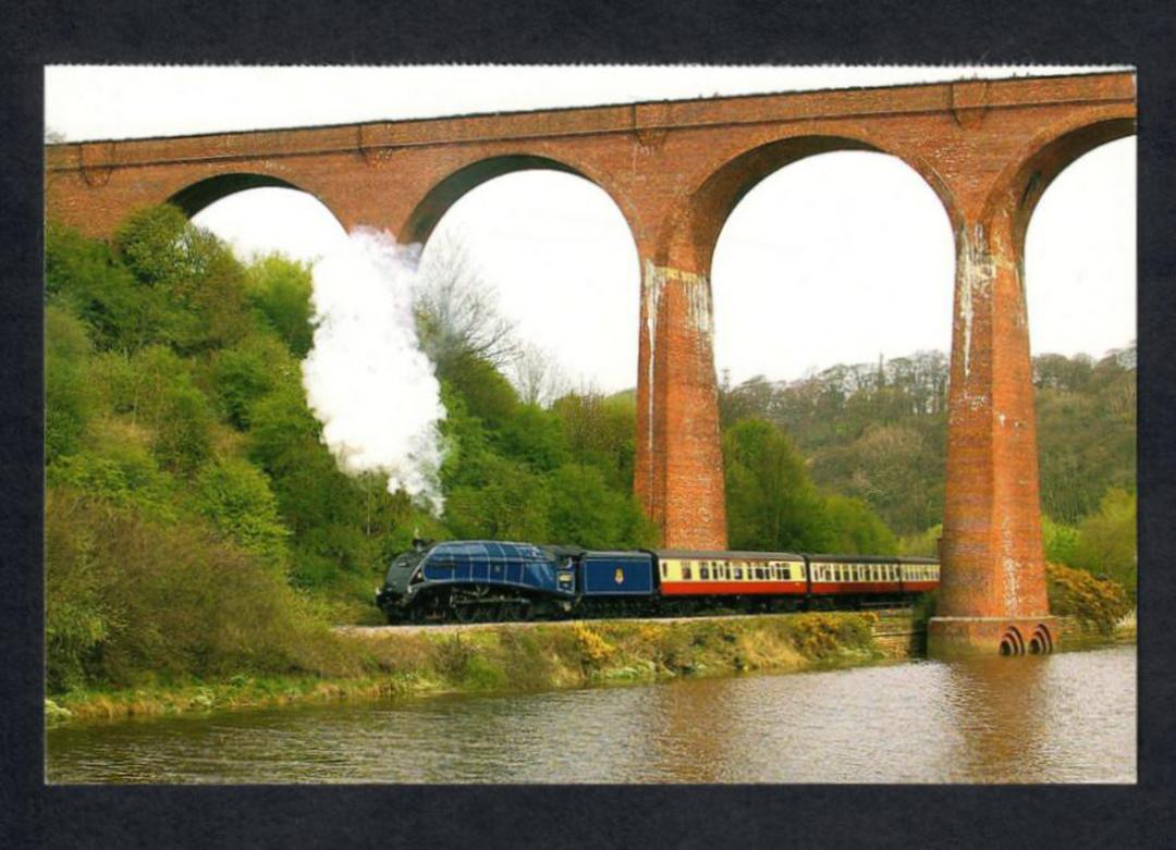 GREAT BRITAIN Modern Coloured Postcard of A4 4-6-2 60007 Sir Nigel Gresley passing under Larpool Viaduct over the River Esk. - 4 image 0