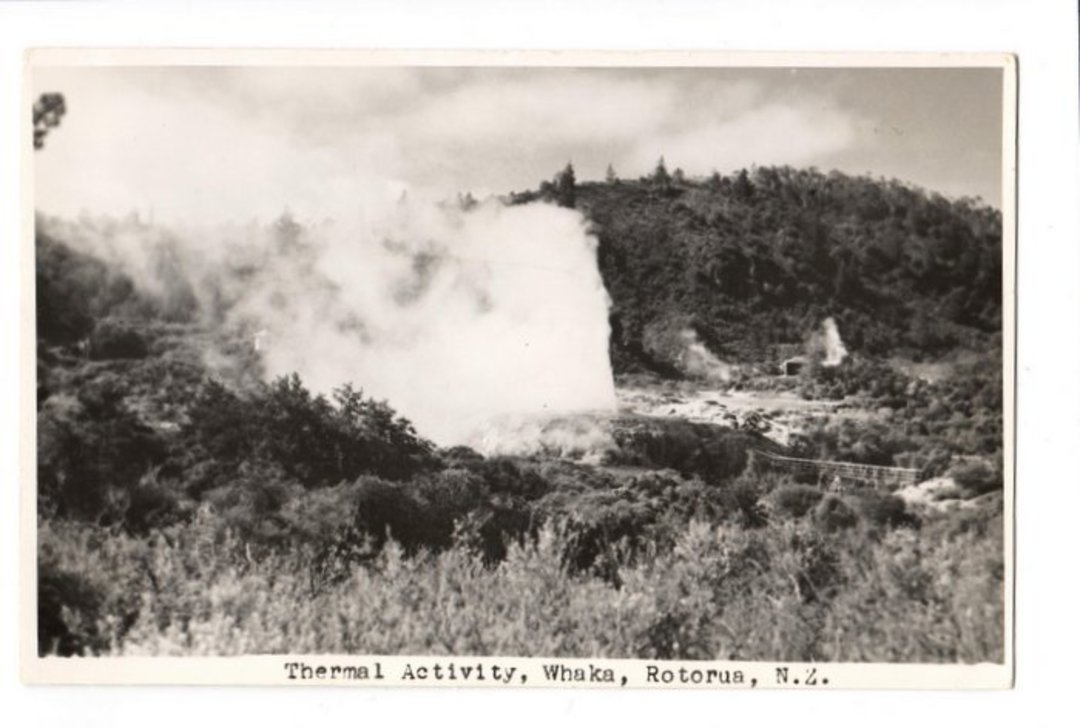 Real Photograph by N S Seaward of Thermal Activity Rotorua. - 46187 - Postcard image 0