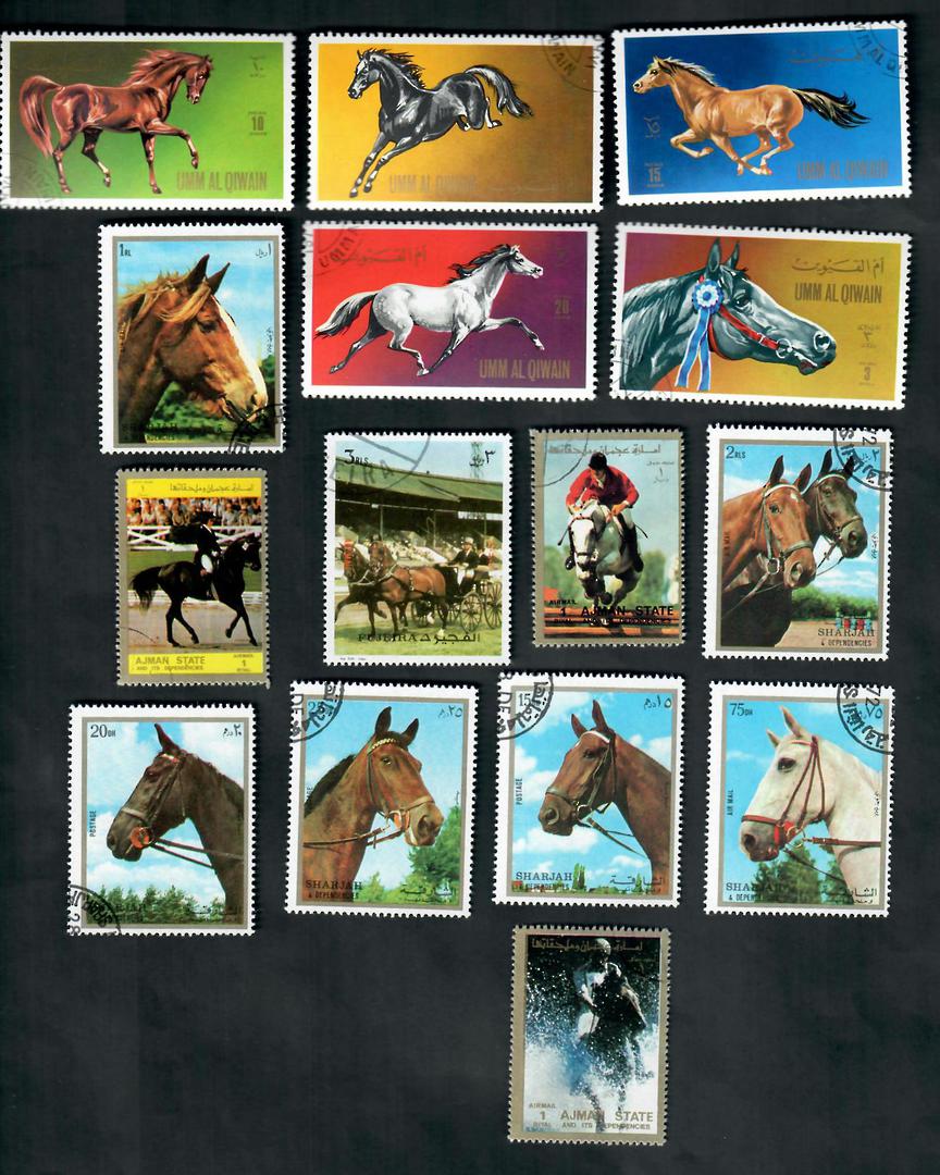WORLD Selection of 15 stamps. Thematic HORSES. - 20596 image 0