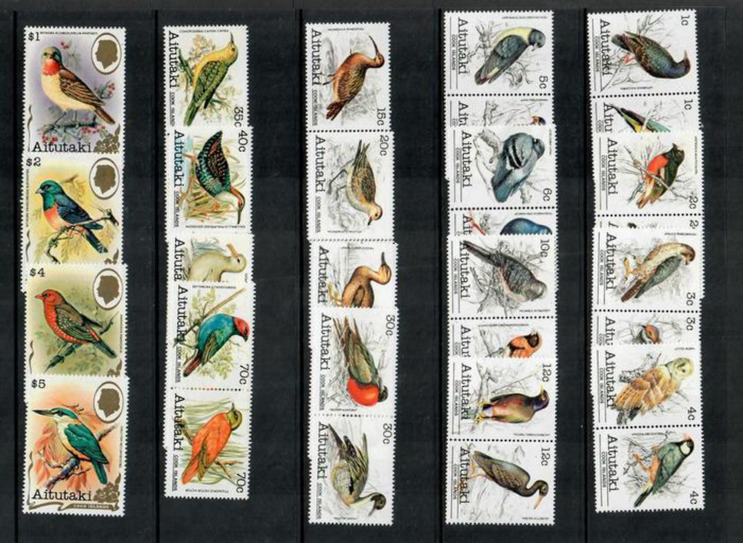 AITUTAKI 1981 Birds Definitives First series. Set of 36 in joined pairs. - 50801 - UHM image 0