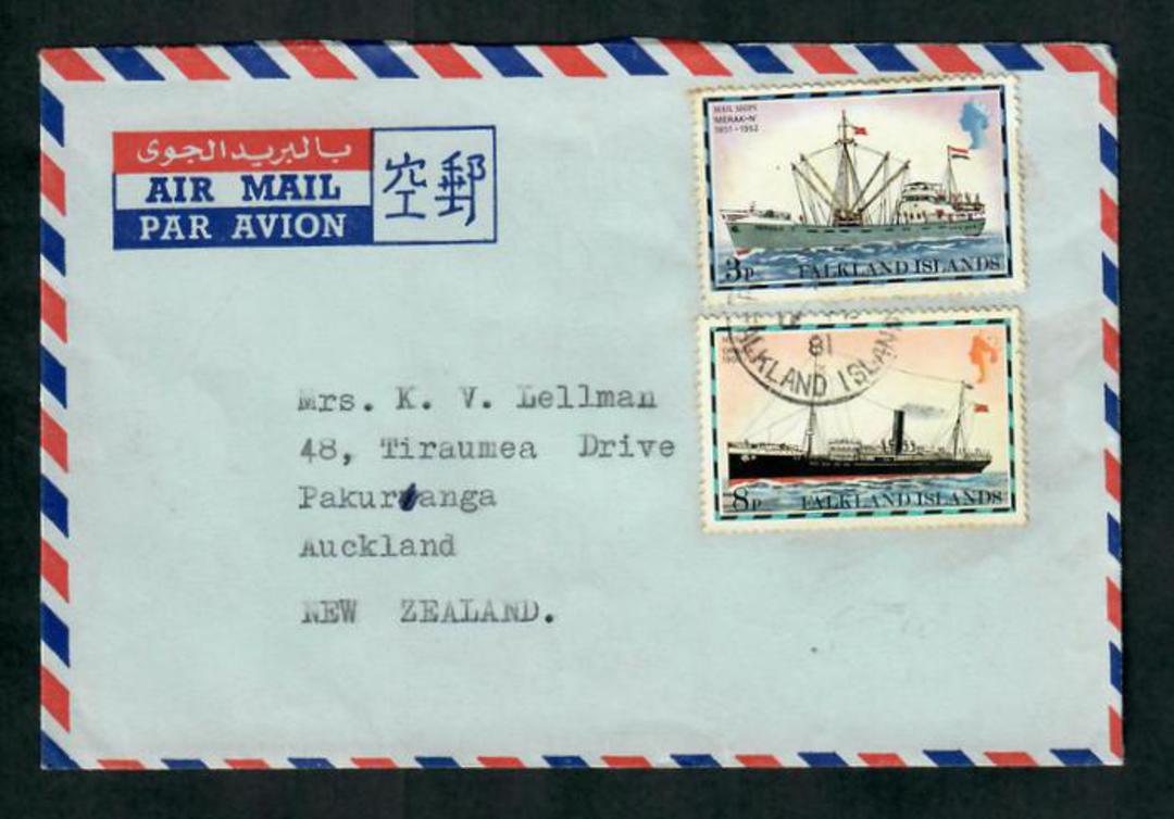 FALKLAND ISLANDS 1981 Airmail letter to New Zealand. - 31629 - PostalHist image 0