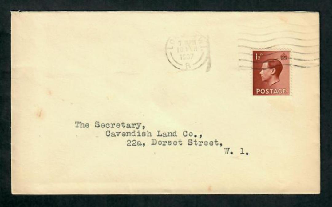 GREAT BRITAIN 1937 Letter with Edward 8th 1½d. - 31775 - PostalHist image 0