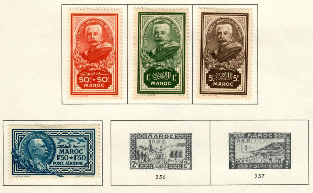 FRENCH MOROCCO 1935 Marsall Lyautey Memorial Fund. Set of 4. - 56051 - Mint image 0