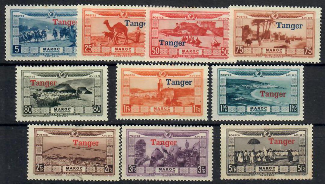 FRENCH Post Offices in TANGIER 1928 Air Flood Relief Fund. Set of 10. - 22330 - Mint image 0