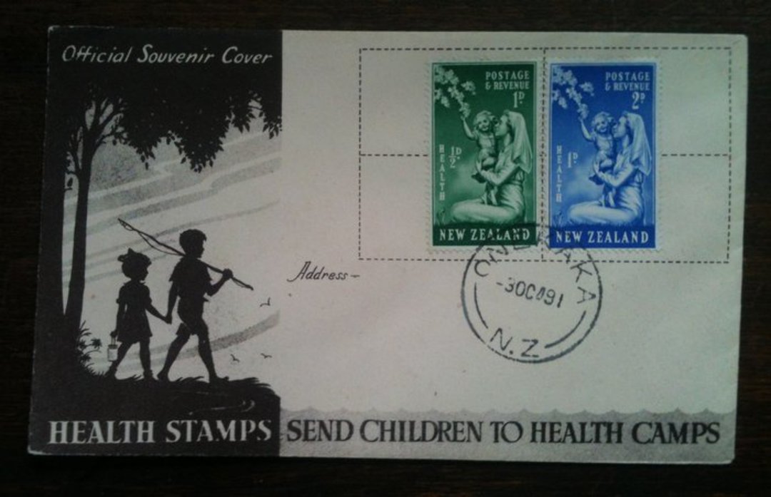 NEW ZEALAND Postmark Nelson ONEKAKA. J Class cancel on 1949 Health first day cover. - 34037 - Postmark image 0