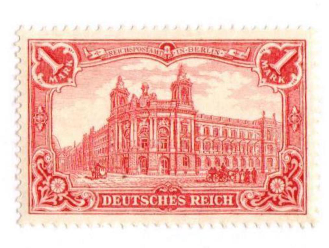GERMANY 1902 Definitive Recess No Watermark Perf 14.25-14.50 1m Carmine-Rose. There is the slightest possible evidence of hingin image 0