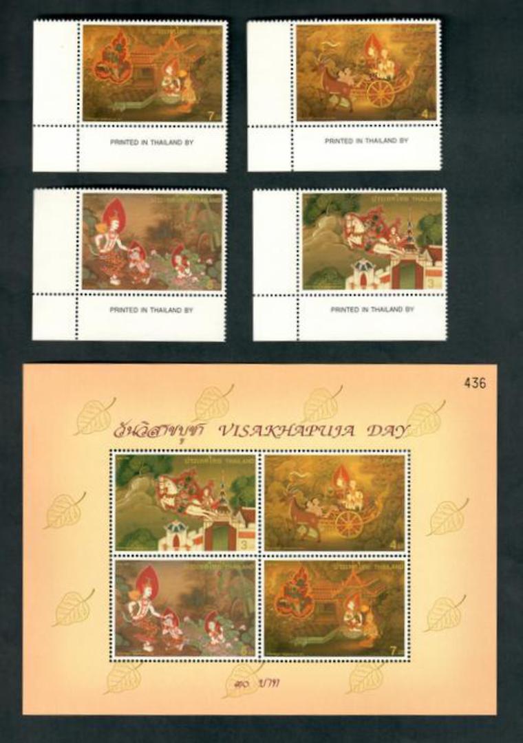 THAILAND 1998 Visakhapuja Day. Set of 4 and miniature sheet. - 52347 - UHM image 0