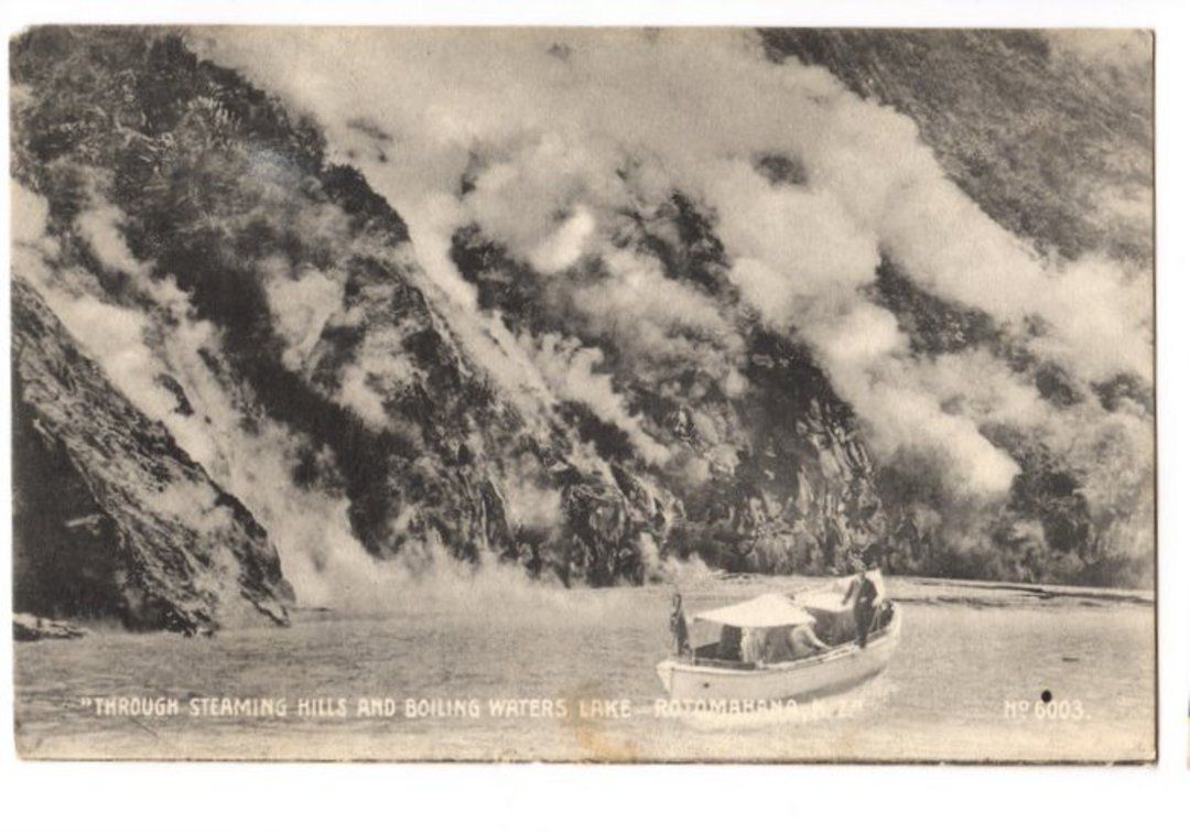 Postcard of Steaming Hills and Boiling Waters Lake Rotomahana. - 45979 - Postcard image 0