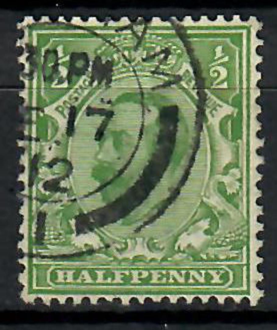 GREAT BRITAIN 1912 George 5th Definitive ½d Green. Die 1B. Watermark inverted. Heavy cds. - 70579 - Used image 0
