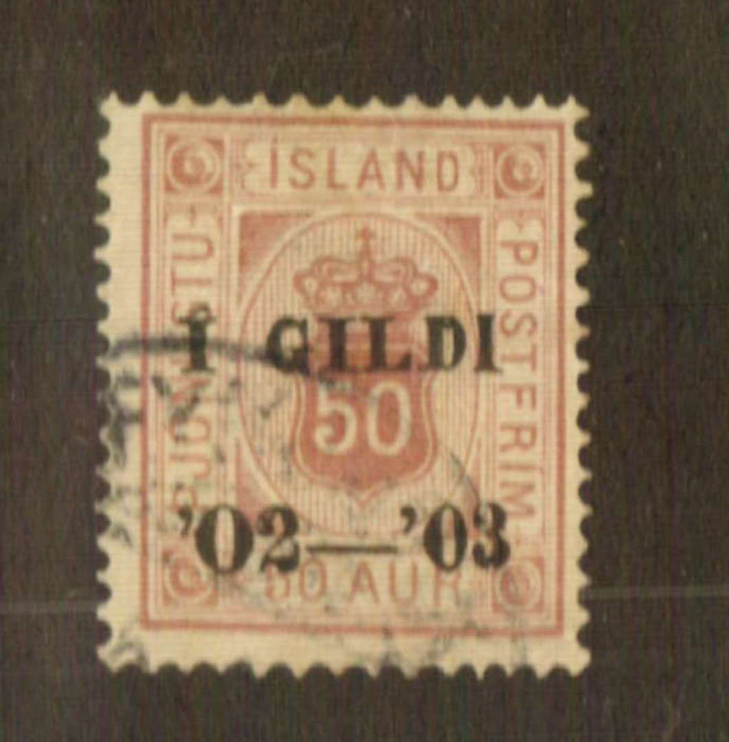 ICELAND 1902 Official 50 aur Dull Lilac. Perf 14 x 13.5. - 73527 - FU image 0